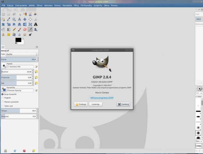 GIMP 2.8.4 - wersja
