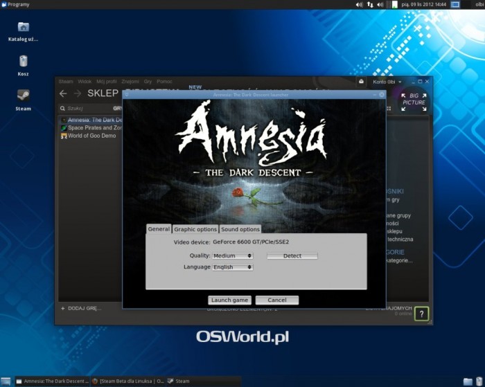 Steam Beta dla Linuksa - Amnesia: The Dark Descent