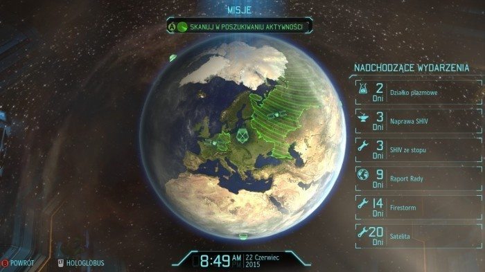 XCOM Enemy Unknown – widok globalny na całą planetę