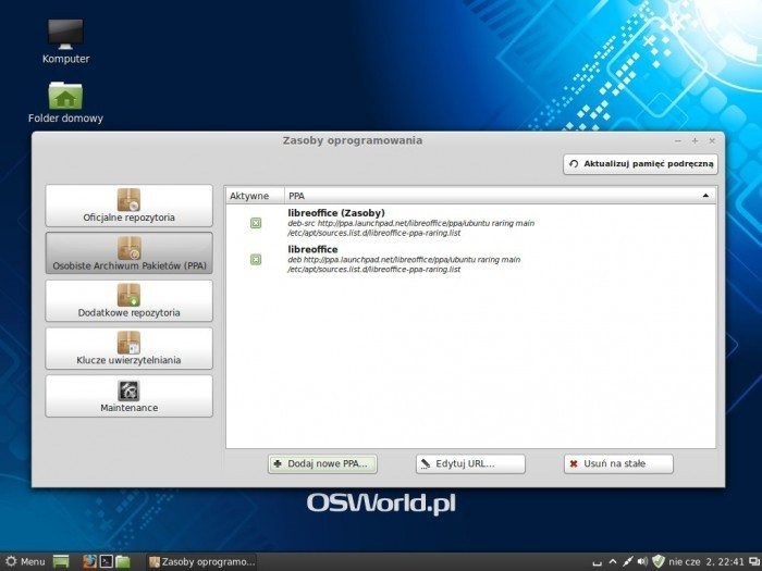 Linux Mint 15 Olivia - Zasoby oprogramowania - Osobiste Archiwum Pakietów