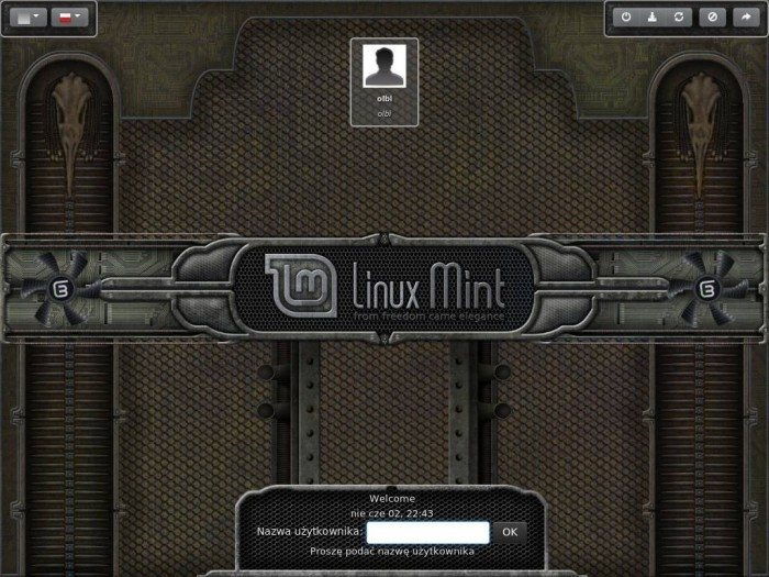 Linux Mint 15 Olivia - ekran logowania 2
