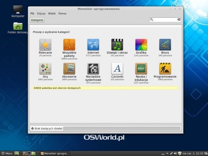 Linux Mint 15 Olivia - menedżer oprogramowania