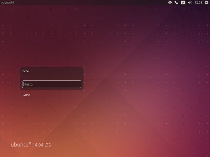 Ubuntu 14.04 LTS - ekran logowania
