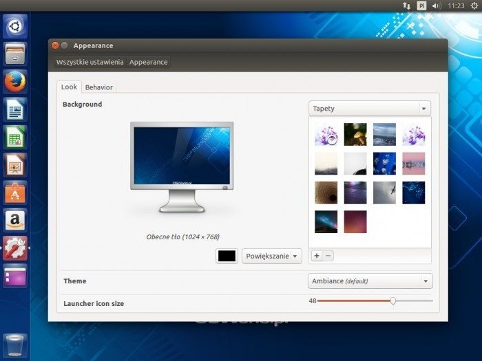 Ubuntu 14.04 LTS - zmiana wielkości ikon
