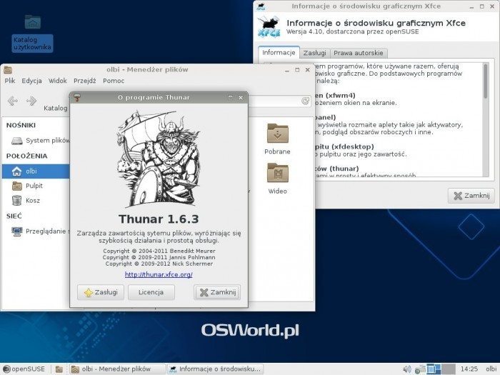 openSUSE 13.1 - Xfce i Thunar