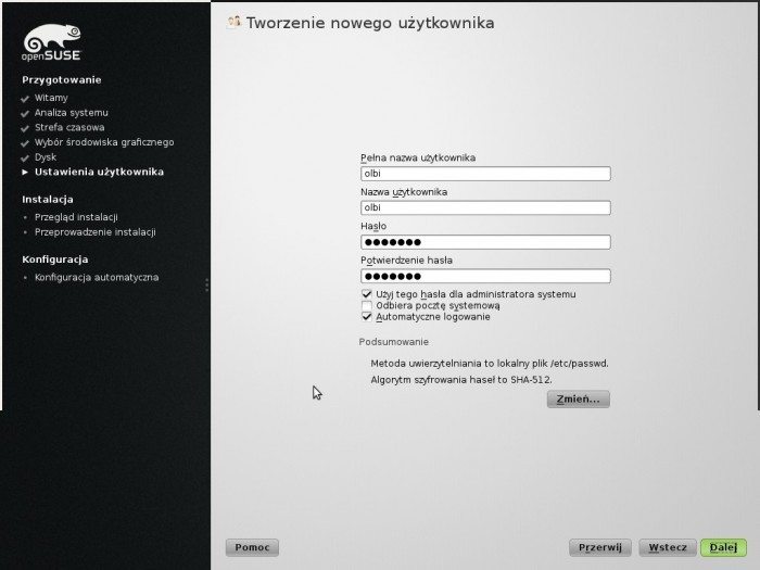openSUSE 13.1 - instalator nowy użytkownik