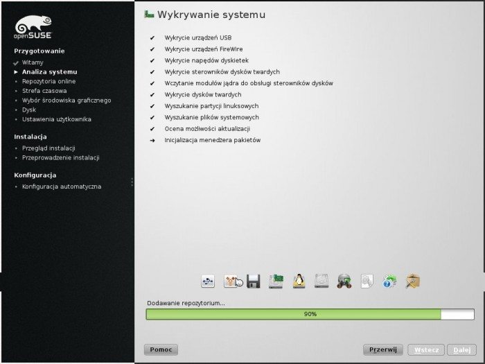openSUSE 13.1 - instalator wykrywanie systemu